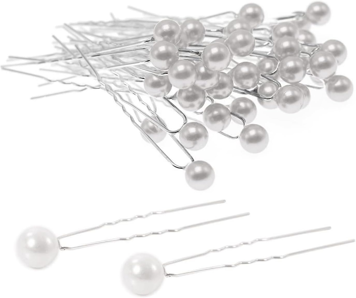 Zynewa 50Pcs Pearl Bridal Hair Pins U Shape Hair Pins for Party Prom Wedding image number 5