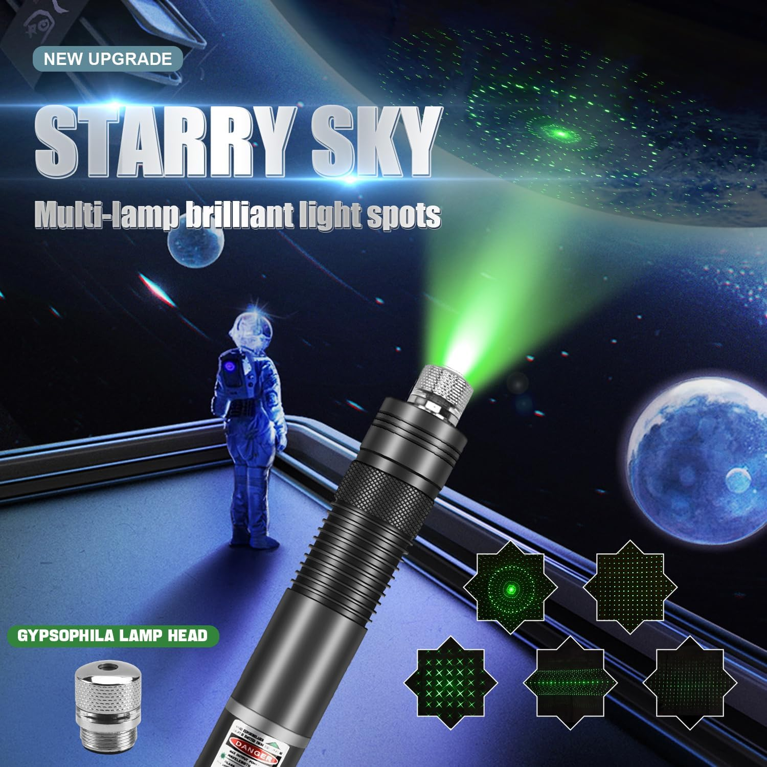 Rechargeable Green Laser Pointer High Power, Long Range Laser Pointer Green Visible Beam for Astronomy, Architecture, Outdoor Adventures image number 5