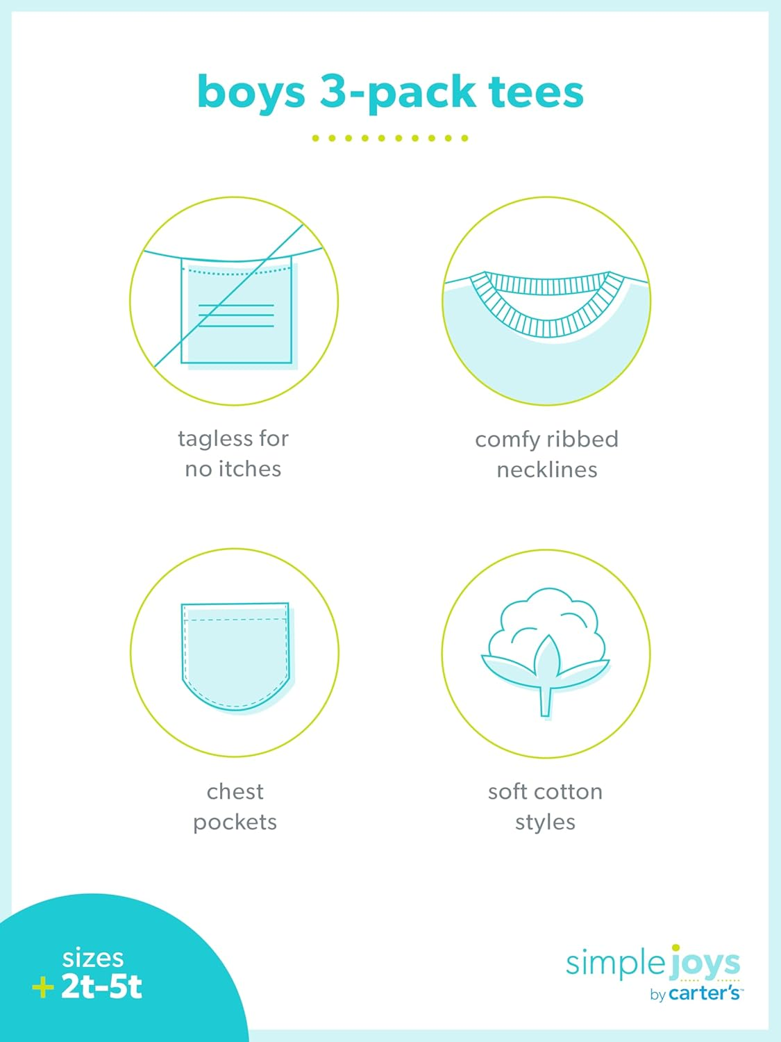 Simple Joys by Carter'S Boys' 3-Pack Long Sleeve Shirts image number 1