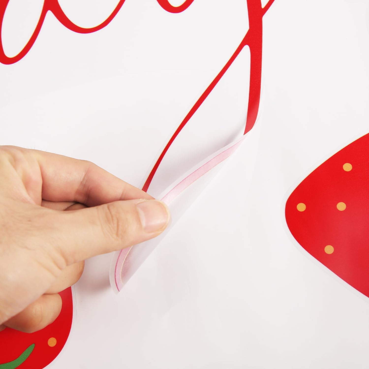 Strawberry Bow Sticker, Strawberry Theme First Birthday Background, Strawberry Theme First Birthday Decoration, Strawberry Theme Sticker Birthday Party Decoration Strawberry Theme image number 5