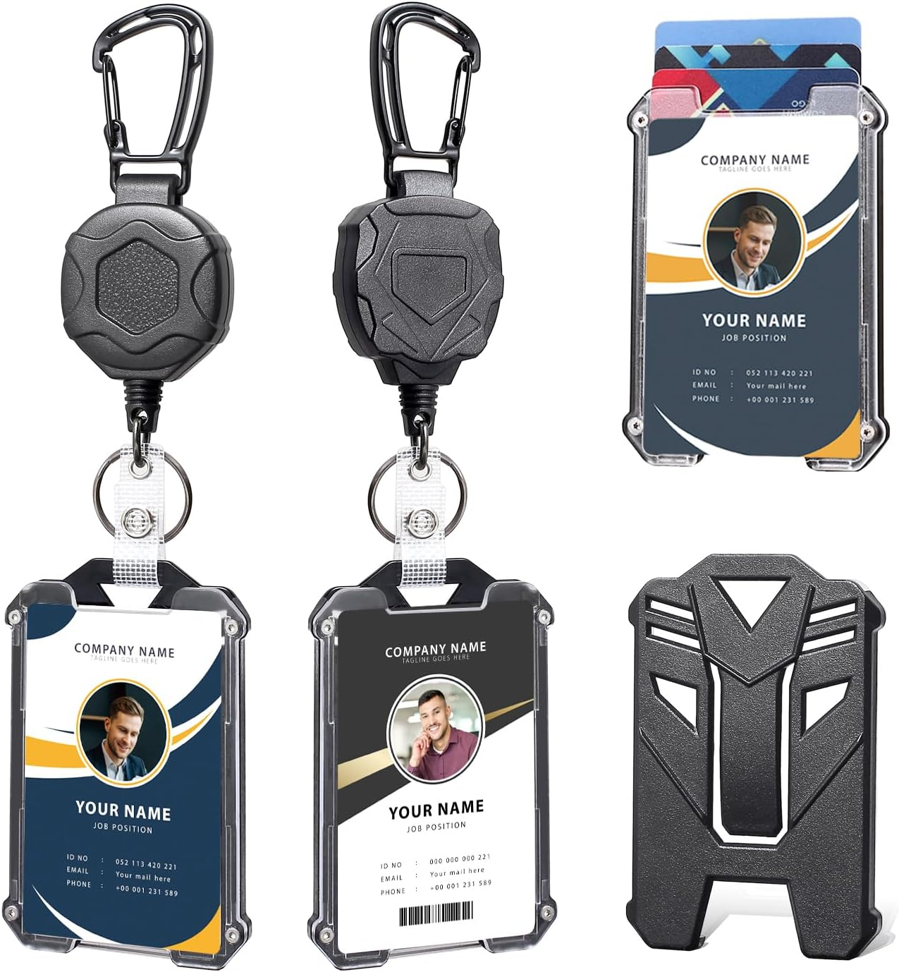 2 Pack Badge Reels Retractable Keychain Retractable Lanyard Keychain Clip Heavy Duty Badge Reel for ID Badge Holder Key Chain