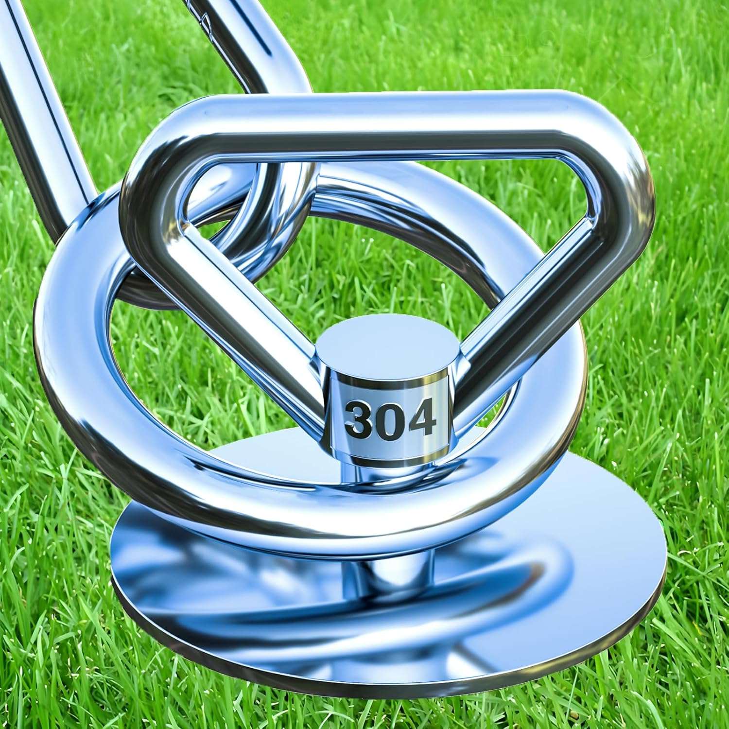 360&deg; Swivel Dog Tie Out Stake - Runner for Yard, Anchors for Large Dogs up to 150 Lbs, Heavy Duty Lead for Sand/Camping - Use Any Cable or Leash image number 1