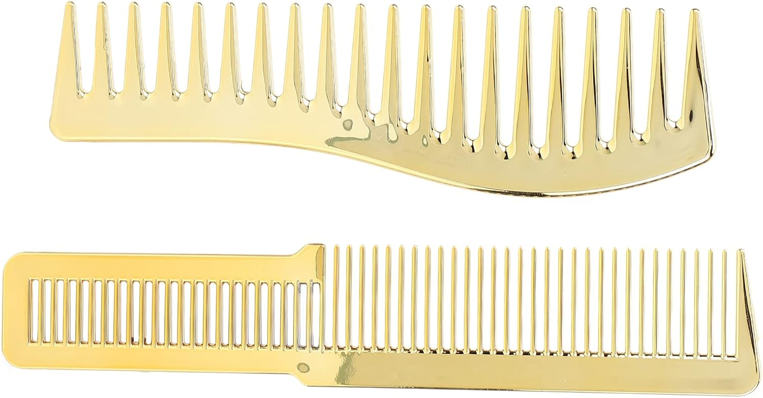 Sonew Hair Styling Combs Set, Barber Shop Hairdresser Set, Wide Tooth Hair Cutting Comb for All Hair Types (Gold) image number 6