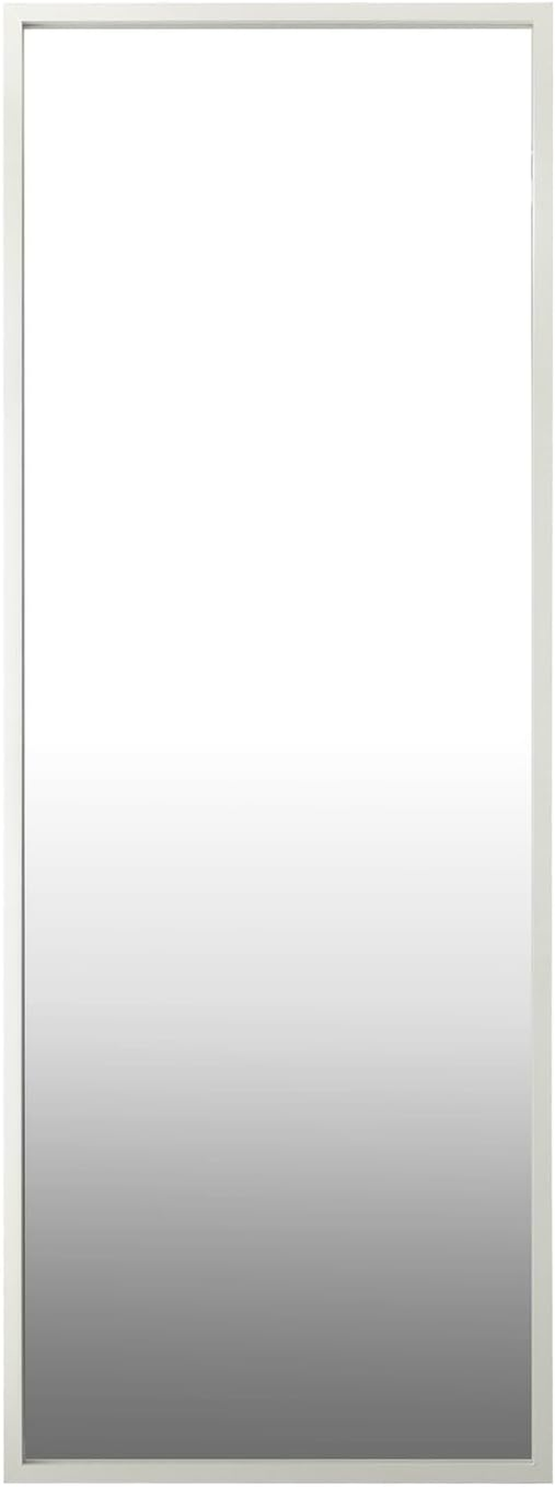 Oikiture Rectangle Full Lenght Mirror 166 X 60Cm Floor Mirror with MDF Frame Free-Standing Mirror Home Living Room Furniture White image number 3