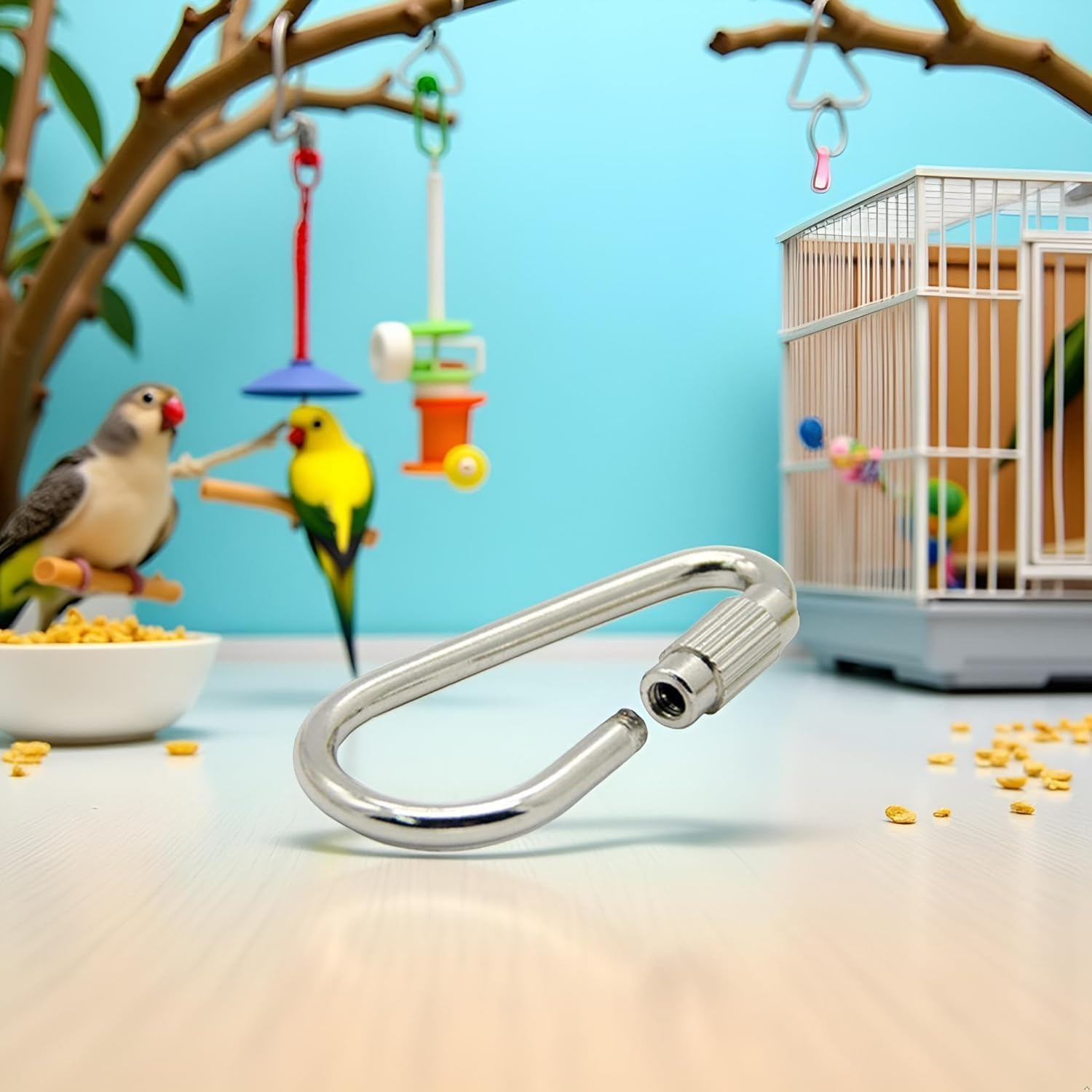 Pchnfei 10-Pack Parrot Toy Hook Stainless Steel Parts Heavy Duty Metal Hooks Suitable for Most Bird or Small Animal Hanging Toys Parrot Bird Toy Hooks Metal Stainless Steel Parts DIY Bulk image number 4