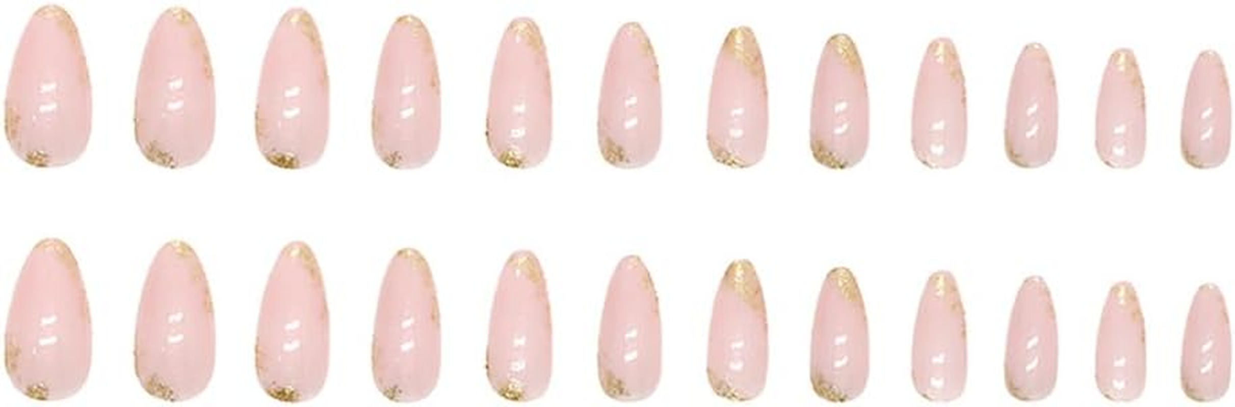 Almond Nails for Sticking, Short with Glitter, Pack of 24, Clear Glossy Artificial Nails, Press on Nails, Acrylic Fingernails, Fake Nails, Short for Women image number 3