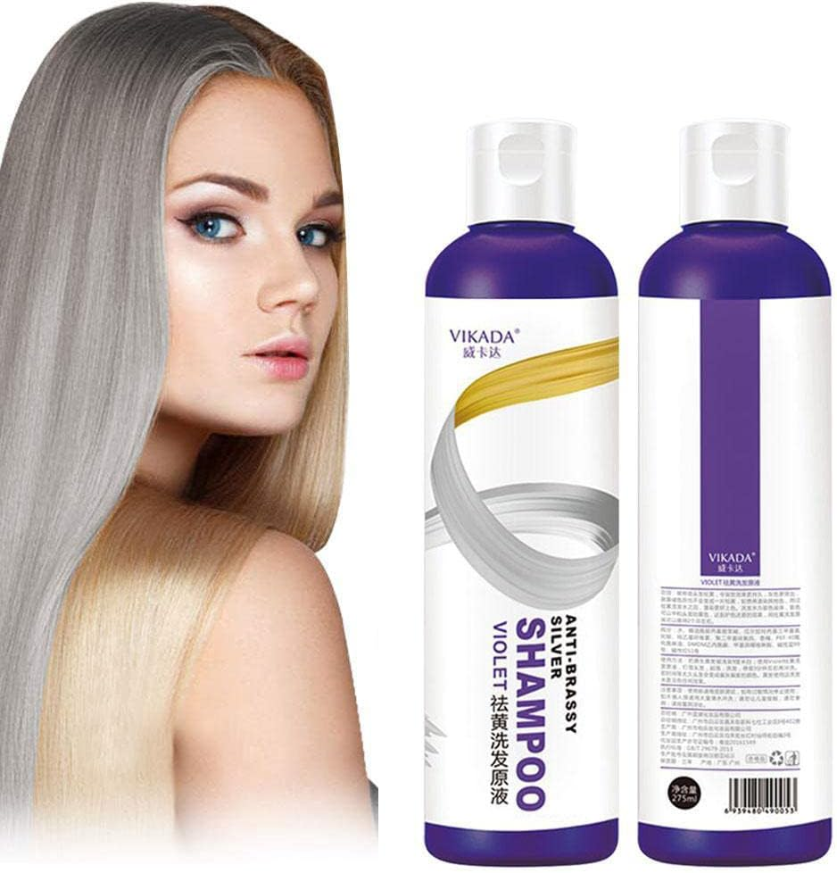 275Ml Shampoo Hair Dye Yellow Removing Linen Gray Silver Color Lock Shampoo Color Protecting for Silver Blonde Bleached Gray 2PCS image number 1