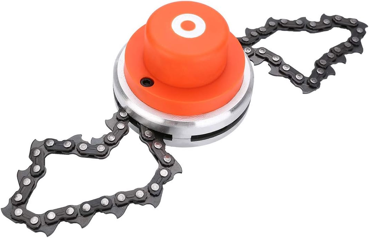 65Mn Trimmer Head Coil Chain Lines Brush Cutter Weed Eater Grass Replacement Attachment 1 Inch/25.4Mm Mounting Hole Universal Fit for Gas Trimmers Lawnmower(Red) image number 2