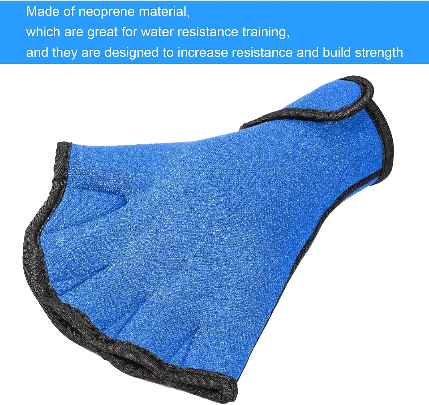 2 Pairs Swimming Gloves Aquatic Swim Training Gloves Neoprene Gloves Webbed Fitness Water Resistance Training Gloves for Swimming Diving with Wrist Strap image number 4