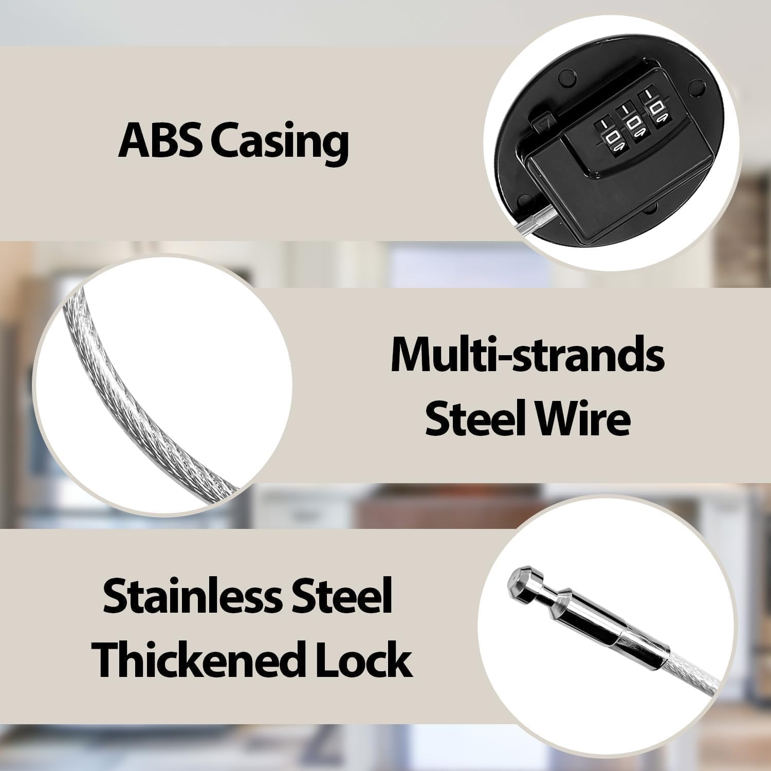 3Pcs Child Safety Fridge Locks with 3-Digit Code, Secure Cabinet & Drawer Locks for Kids, Easy Install Combination Locks for Refrigerator, Cupboard, and Home Safety (Black) image number 3