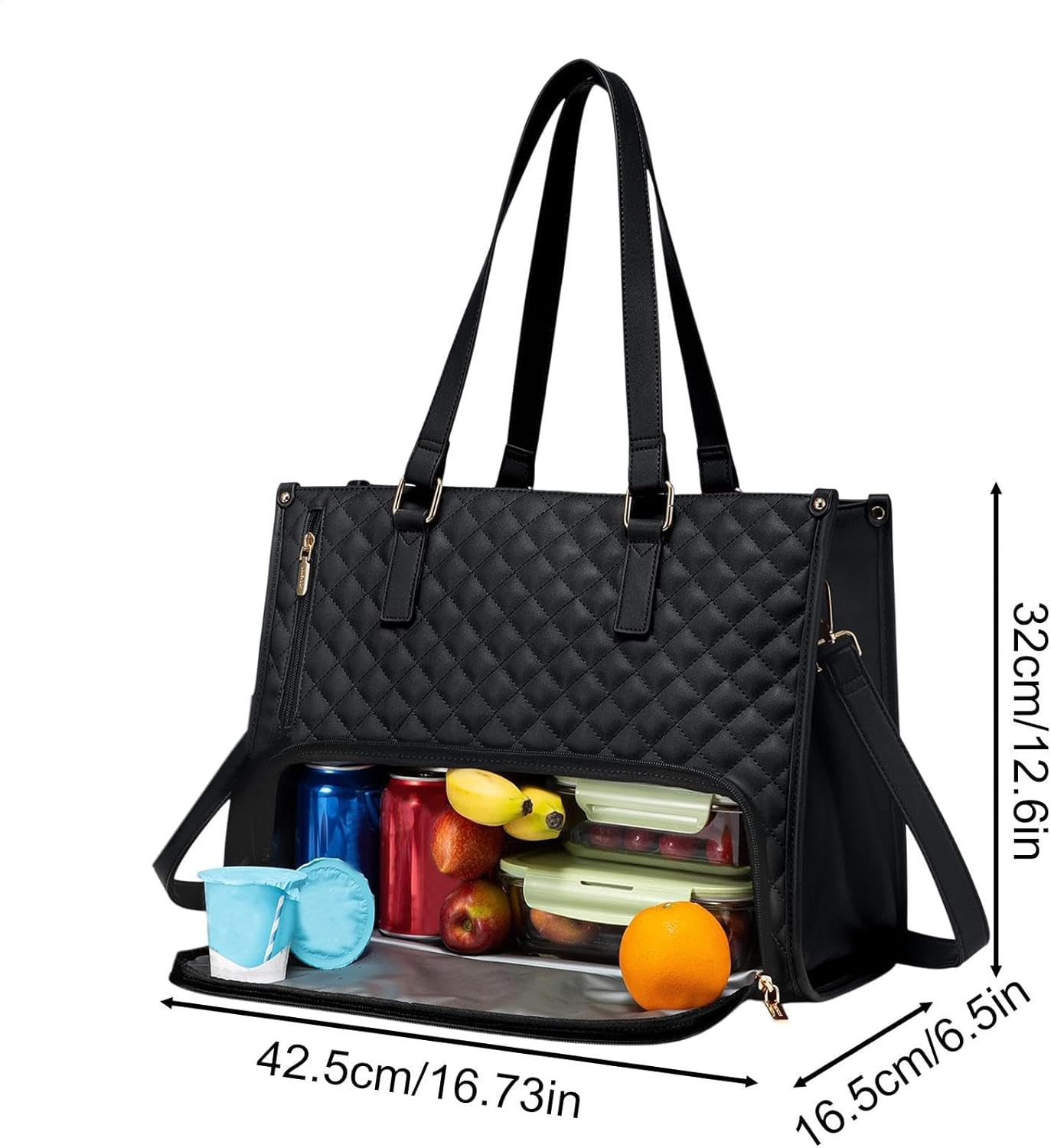 Leoleozz 2 in 1 Lunch Tote Bag, Lunch Bag for Women & Men, Leakproof Insulated Lunch Box Bag, Laptop Bags with Lunch Compartment, Large Capacity Computer Handba-G, Stylish Picnic Bags image number 1