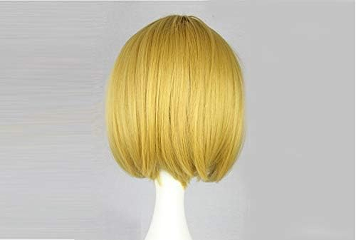 Womens Short 30Cm Straight Synthetic BOB Wigs W Side Bangs Cosplay Costume Party, Red image number 3