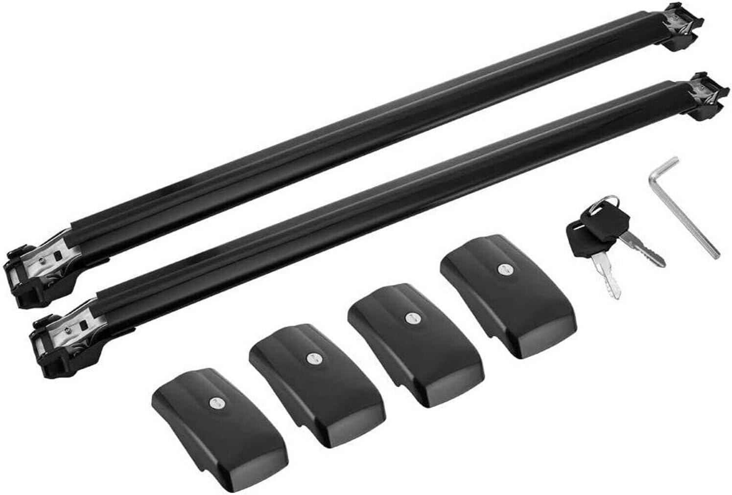 TINIANHHCT Lockable Cross Bars Roof Rack Fits for Ford Everest 2022-2025 Trend & Sport & Tremor & Wildtrak & Platinum Aluminum Crossbars Cargo Carrier（Black） image number 4
