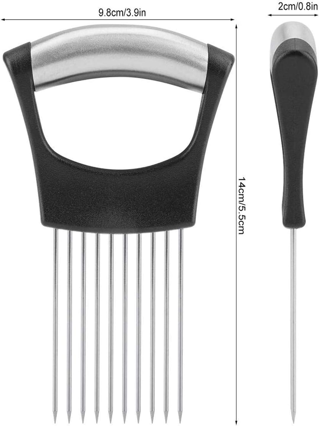 Onion Cutter Holder,Vegetable Slicer Cutting Tools , Meat Slicer Meat Tenderizer Needle, Handy Kitchen Gadgets Safety Cooking Tools image number 3