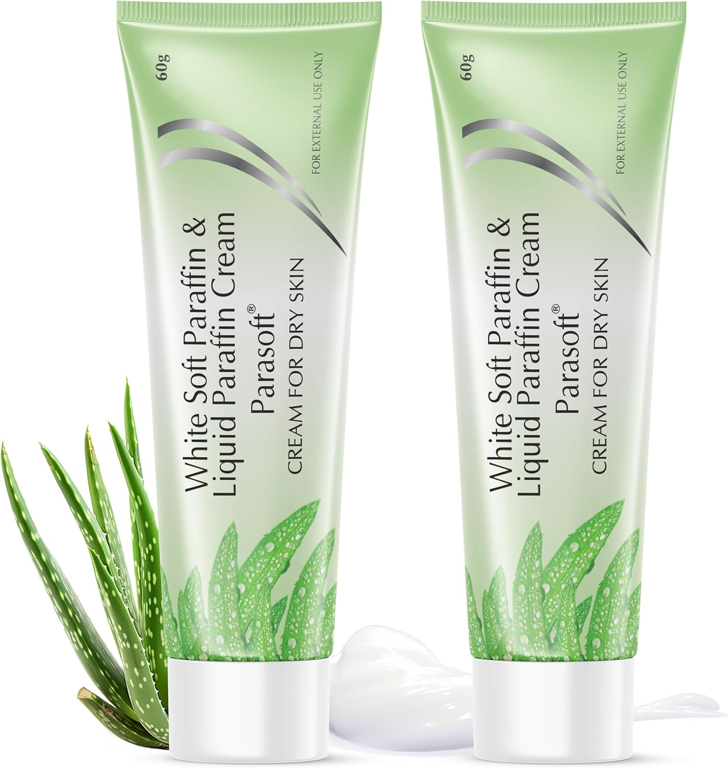 Parasoft Cream for Dry & Dehydrated Skin Intense Moisturizer Nourishing Cold Cream & Winter Cream Goodness of Aloe Vera for Both Men & Women Quick Absorbing & Non-Greasy Paraben Free- 60GM (Pack of 2) image number 4