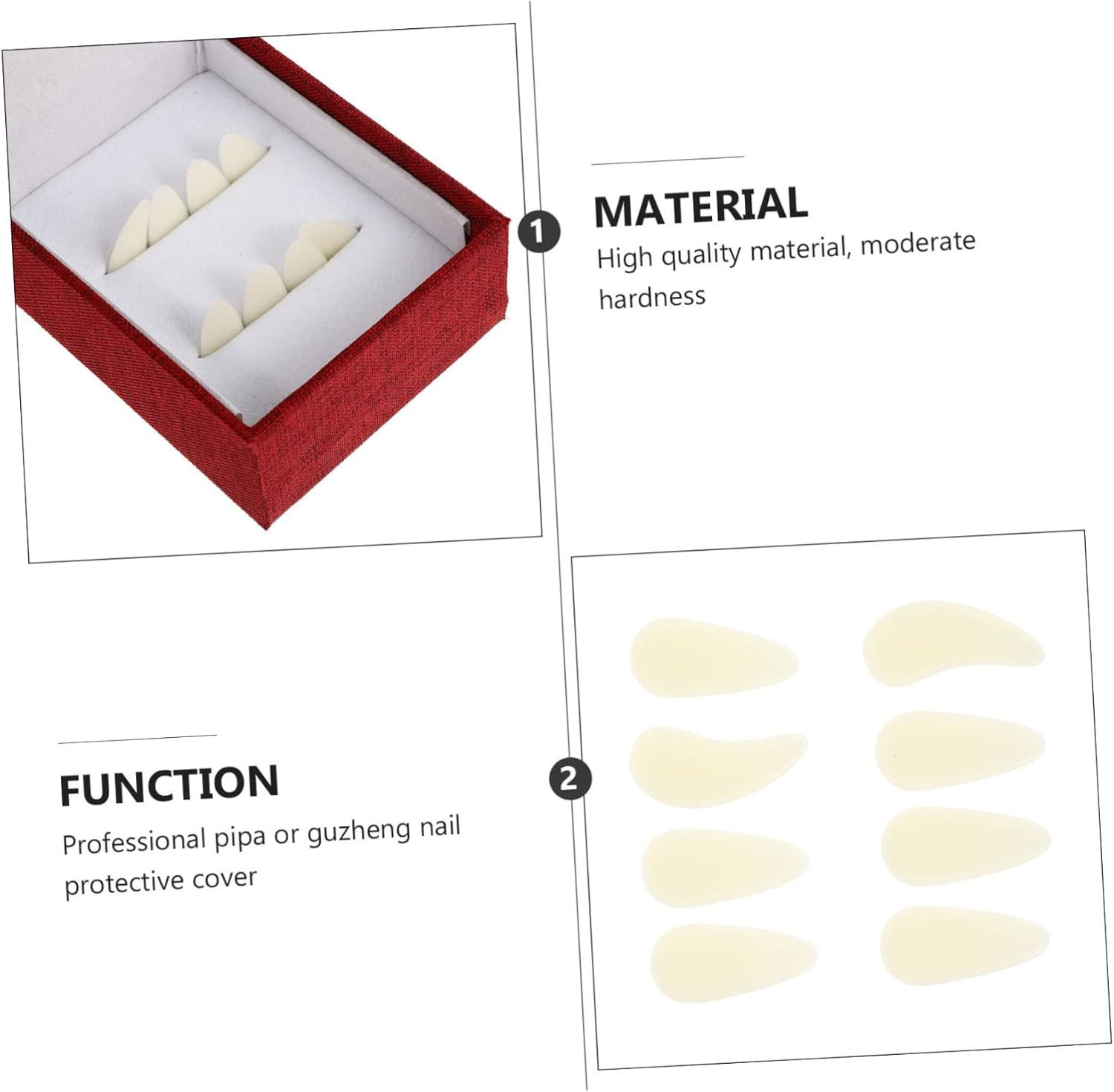 HAMPPLIES 1Set Nail Accessories Premium Fake Finger Picks for Beginners Smooth Practice Picks for Playing for Easy Storage image number 3