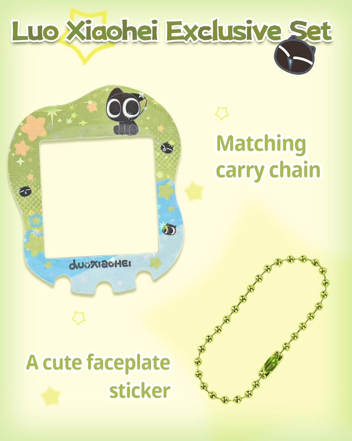 Geekshare Silicone Protective Case Compatible with Tamagotchi Uni, Cute Cartoon Black Cat in Starry Sky Design Cover Skin Shell -Solid Black - Solid Black image number 2