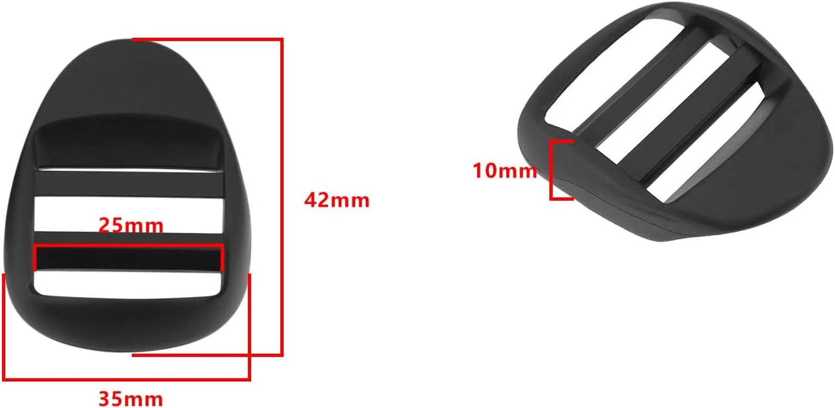 SG Store 10Pcs 1 Inch 25MM Plastic Ladder Slider Adjustable Lock Buckles Tri-Glide Slide Clips for Backpack Strap Belt Replacement and Outdoor Gear Repair image number 1