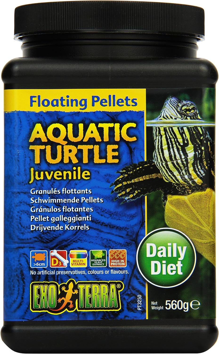 Exo Terra Juvenile Aquatic Turtle Food, Floating Pellets for Reptiles, 19.7 Oz., PT3250 image number 4