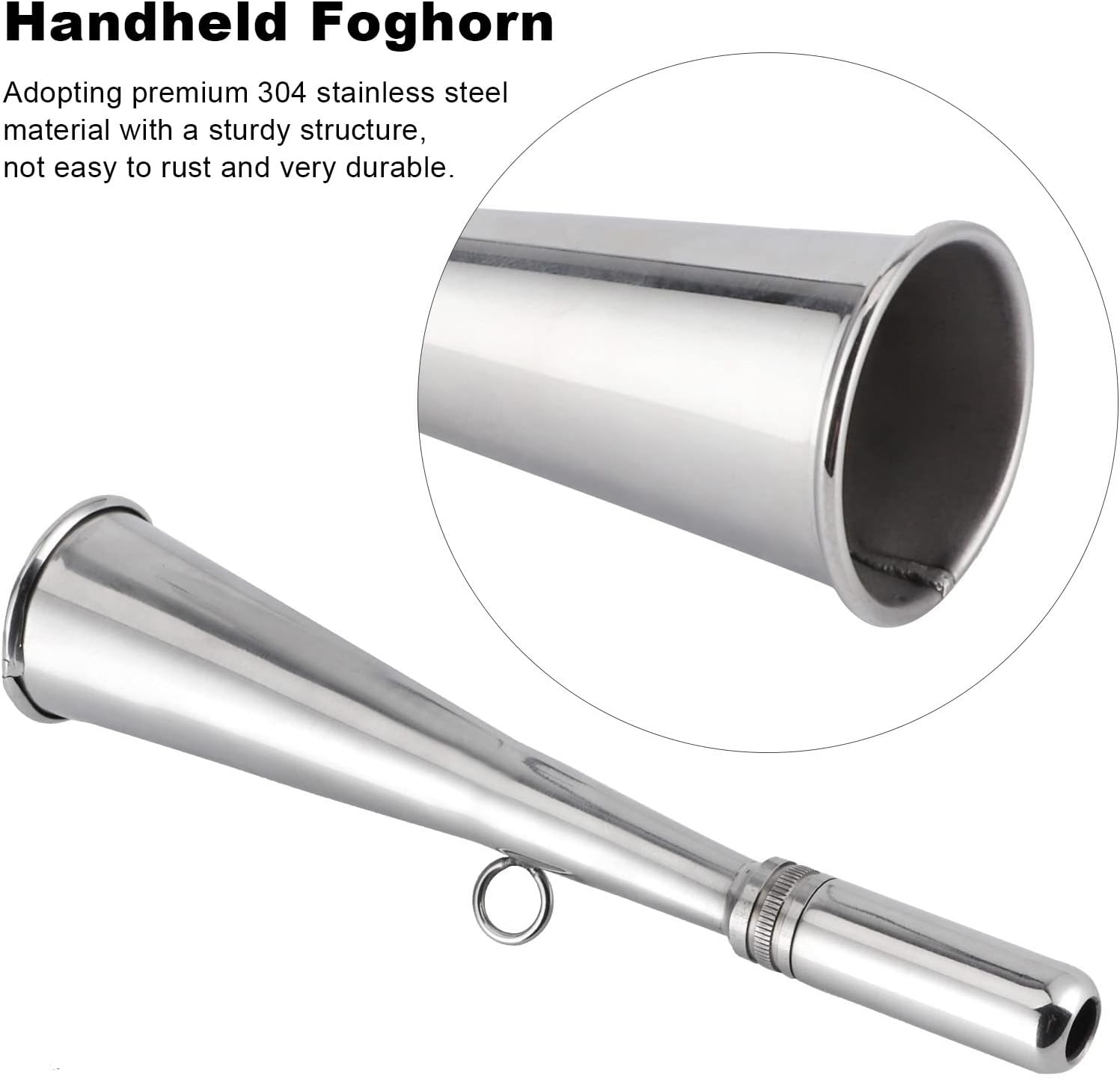 Portable Stainless Steel Fog Horn with Clear Sound - Emergency Marine Horn Signal for Boats, Essential Safety Equipment for Boaters image number 5