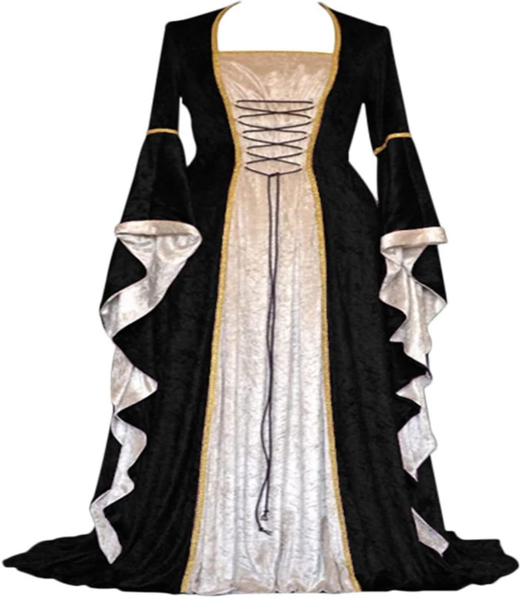 Costume Bay Womens Medieval Gothic Renaissance Gown Velvet Witch Wench Victorian Dress Costume Cosplay Dress up Party Costume