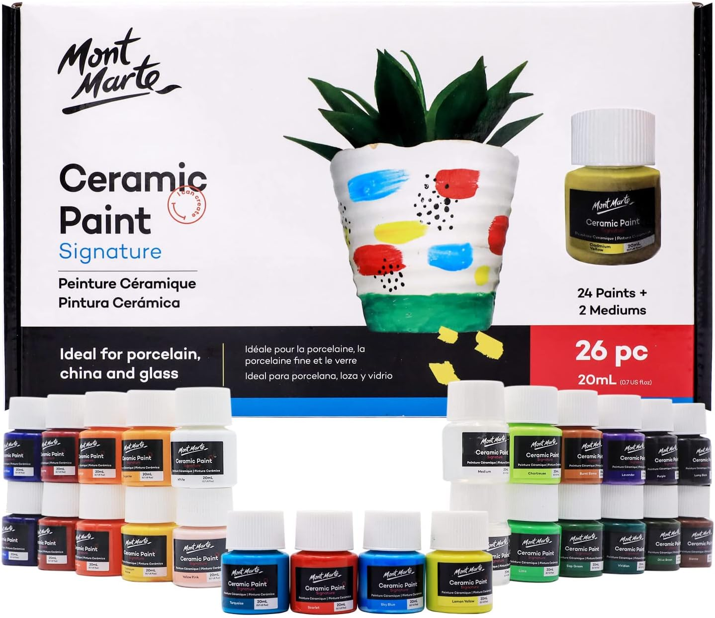 Mont Marte Ceramic Liquid Paint 26-Pieces Set, 20 Ml image number 5