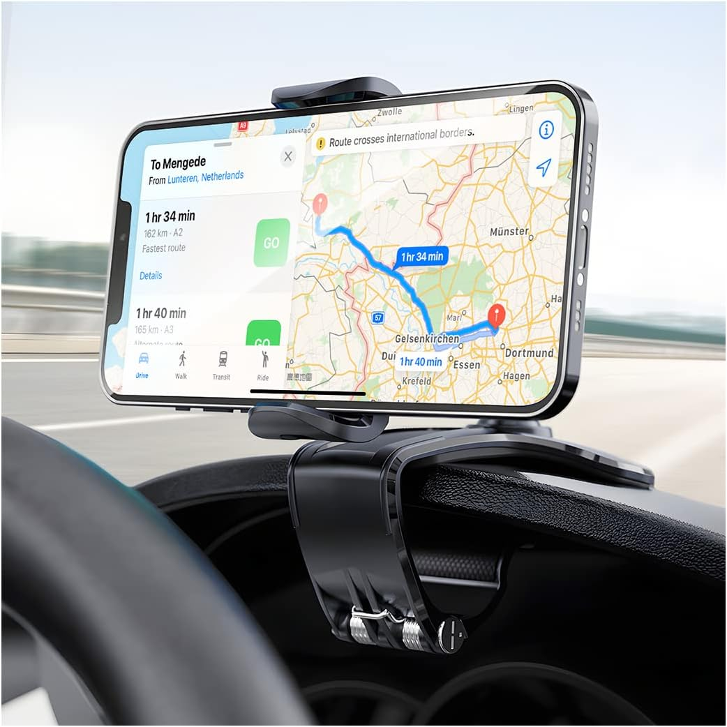 AUKEPO Car Phone Holder Mount, Clip on Dashboard Rearview Mirror, 360 Degree Rotation Cell Phone Stand, Ultra Stable and Non-Slip, Compatible with Iphone, Samsung, All Smartphones image number 5