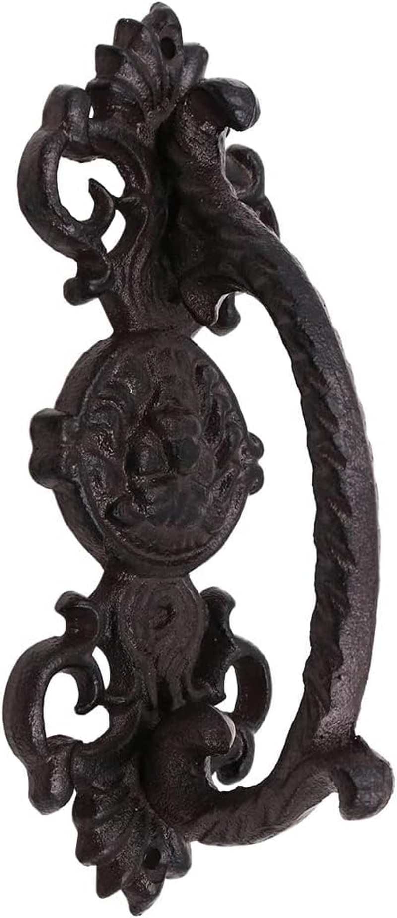 ZONADA 22Cm Cast Iron Door Handle Heavy Duty Vintage Style with Lion Decor Barn Door Wooden Door Pull Handle Passage Home Hallway Closet Garden Gate Shed Cabinet Door Grab Handle Indoor Outdoor image number 2
