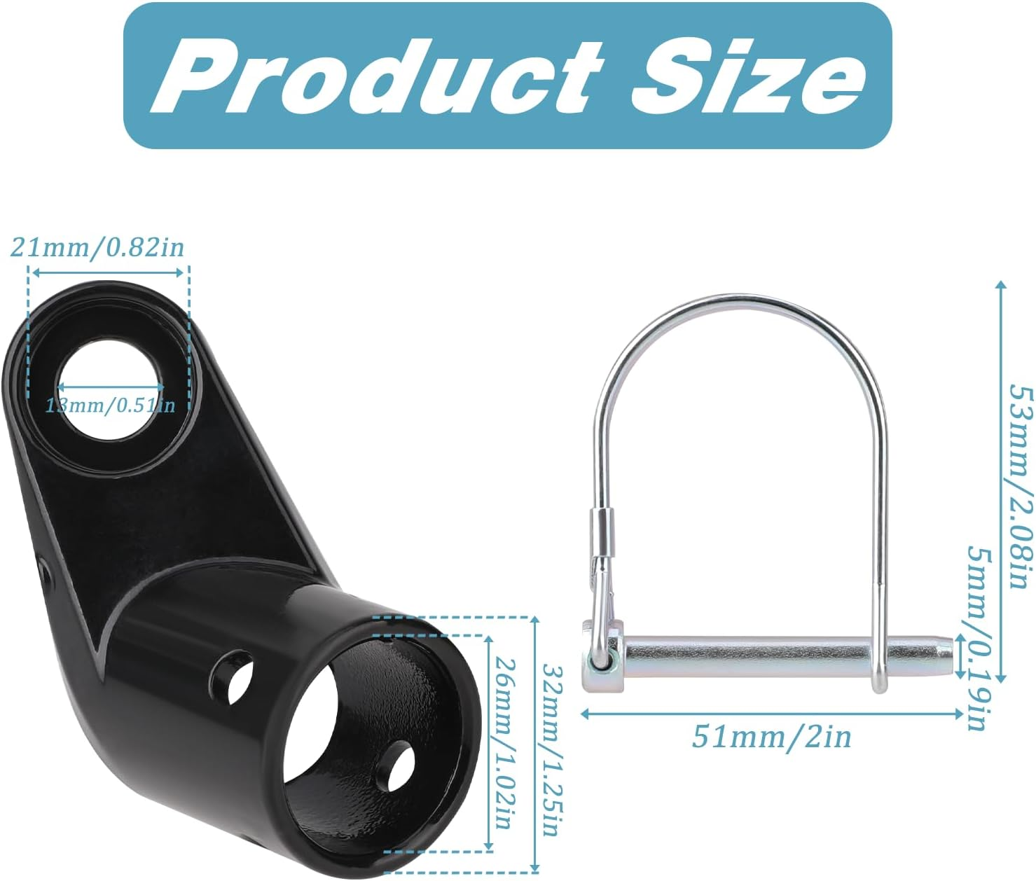 Bike Trailer Hitch Set, Heavy Duty Bicycle Trailer Coupler Replacement Bike Cargo Trailer Connector Attachment for Children'S/Pet Trailers, Cycling Adapter Accessories (Black) image number 3