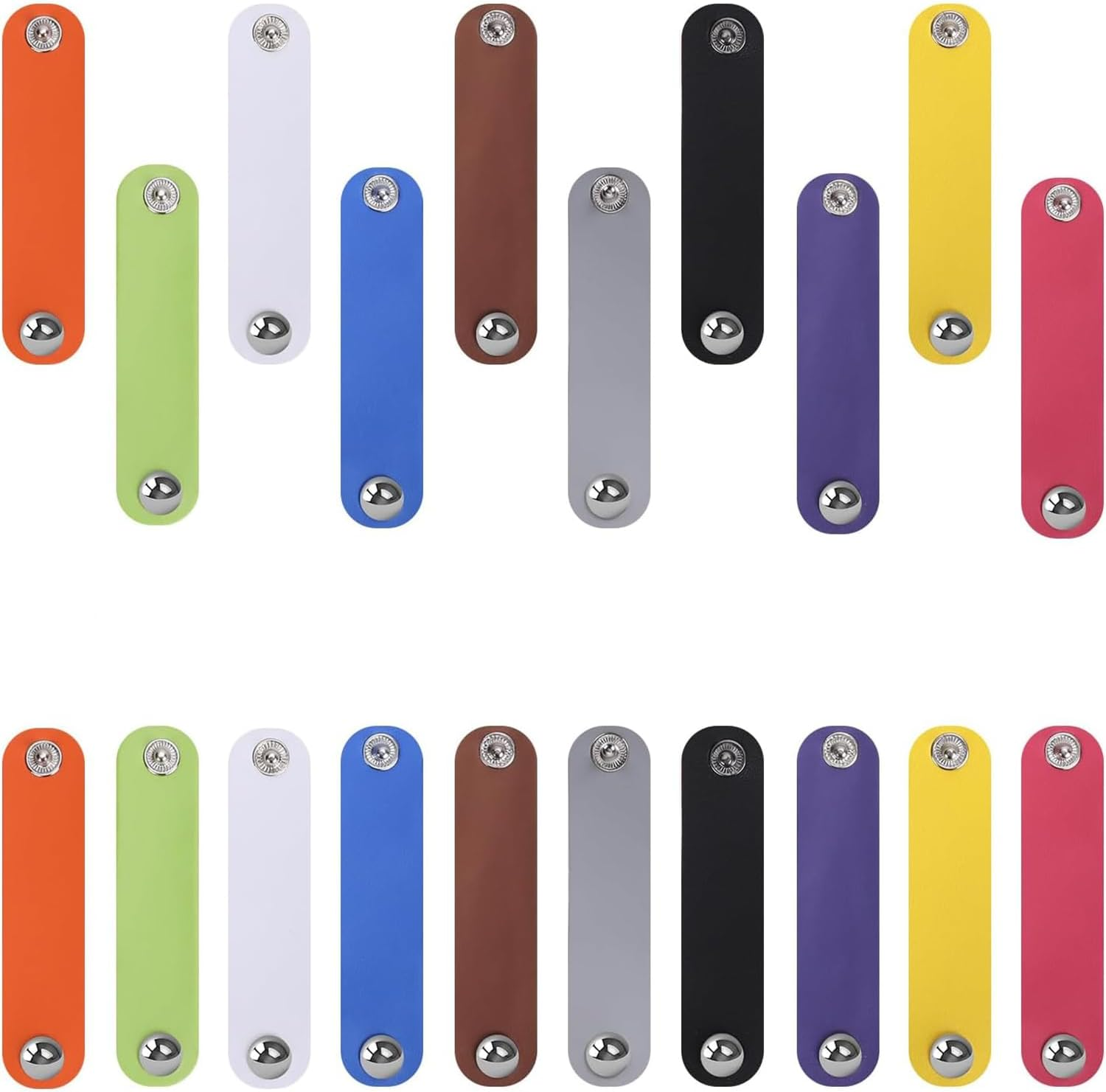 20 Pcs Leather Cord Organizer, Phone Cord Organizer Reusable Straps Clips Wire Ties for Cable Straps, Data Holder Earphone Cable (Colorful) ﻿ image number 5