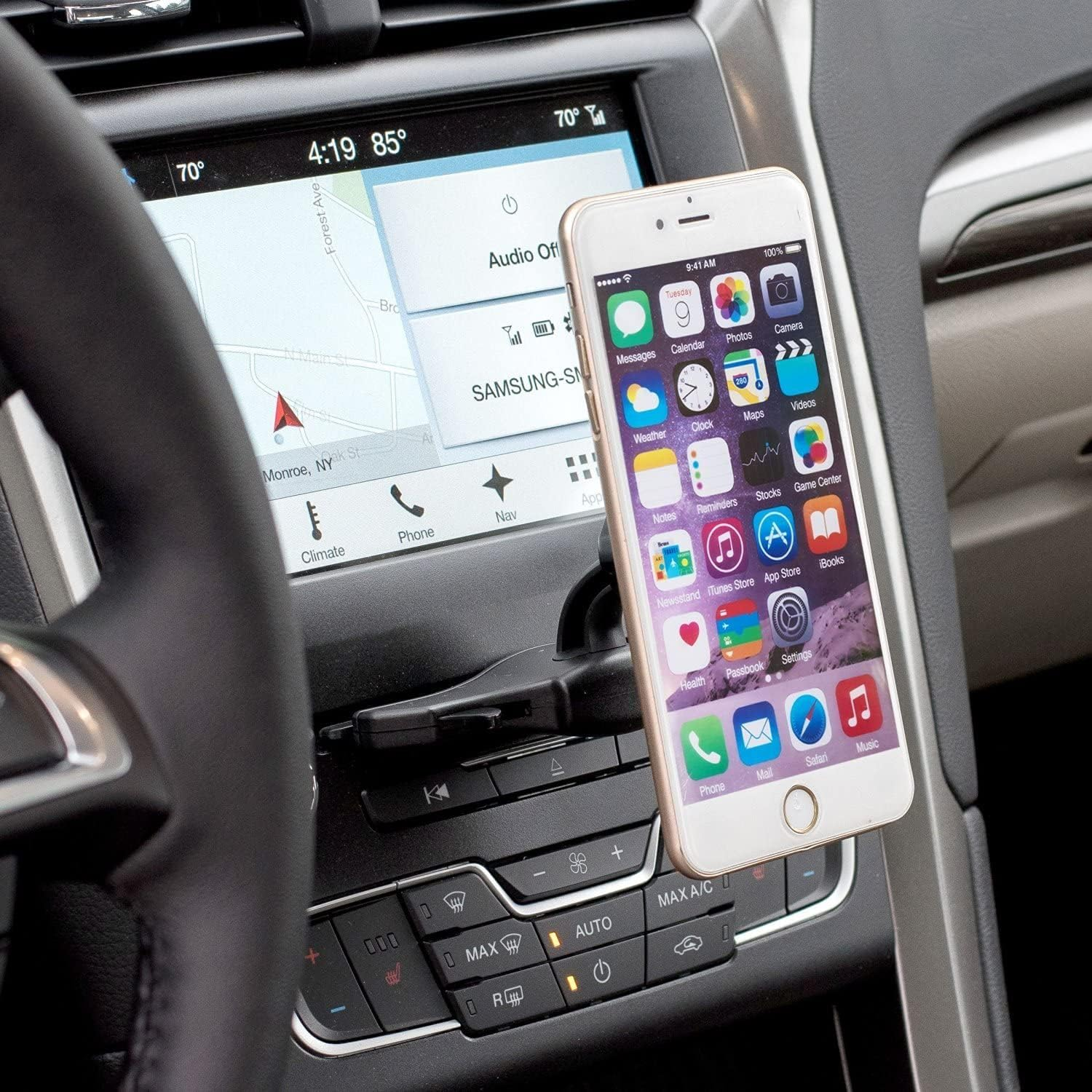 Wixgear Cd Mount, CD Slot Magnetic Car Mount Holder, for Cell Phones and Mini Tablets with Fast Swift-Snap Technology, [Fits Only Cd Slots from 4.5 to 5 Inches]