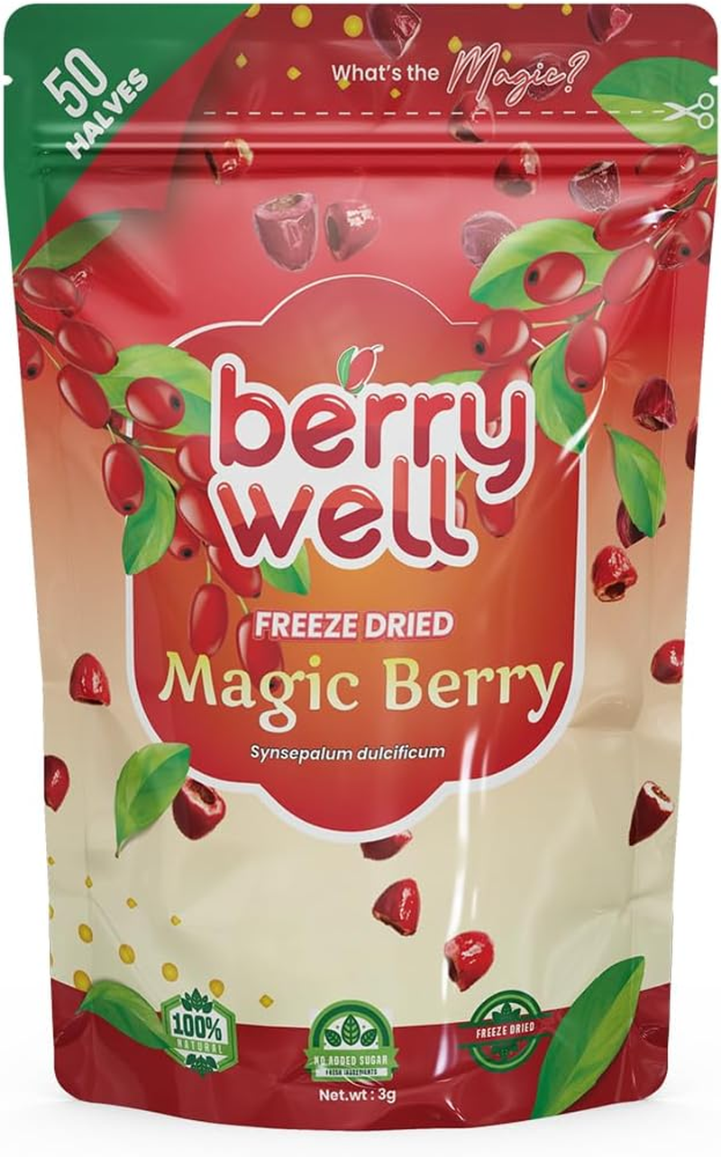 50 Halves | Miracle Fruit Freeze Dried Magic Berry Well - Turns Sour to Sweet - as Seen in TV and Tiktok image number 3