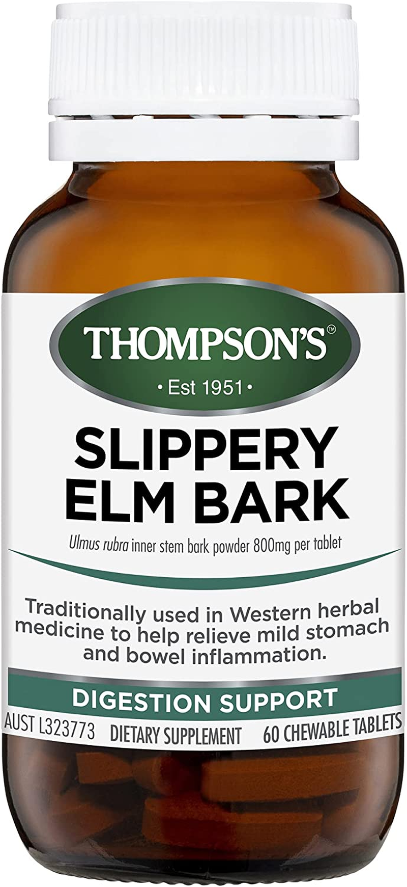 THOMPSONS Slippery Elm Bark 60 Chewable Tablets image number 2