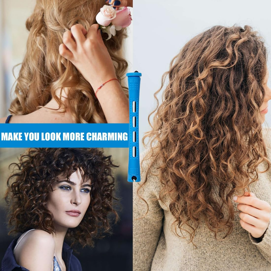 40 Pieces Small Perm Rollers, Small Curlers, Heat Free Curlers for Short, Long Hair, Shaping Tool, Curlers, Perm Curlers image number 3