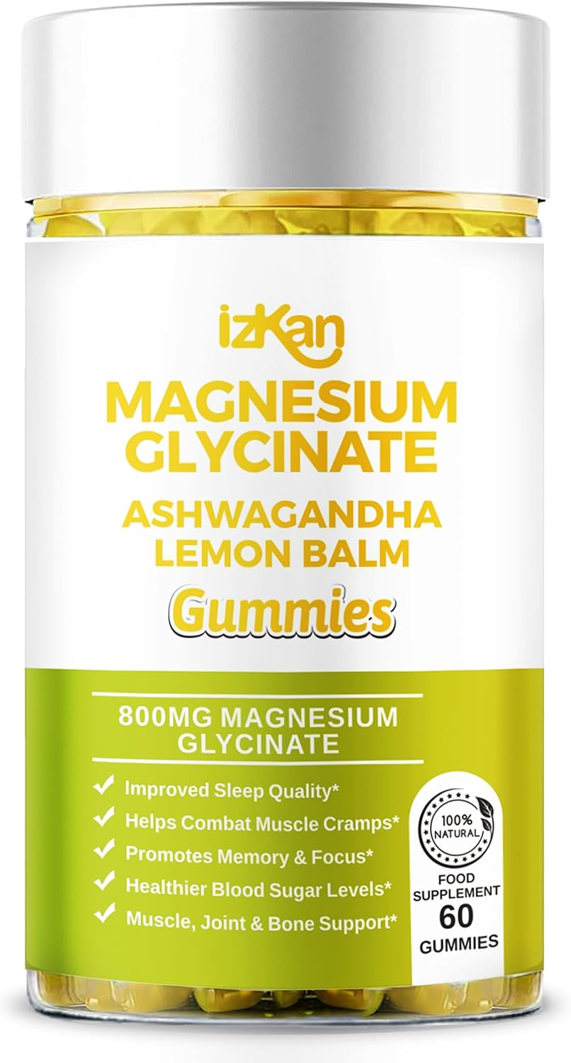 Magnesium Glycinate Gummies 800Mg - Sugar Free Magnesium Supplement with Ashwagandha, Lemon Balm Extract & Coq10 for Sleep, Stress & Muscle Relief & Nerve Health, No Melatonin, - 60 Gummies (Pineapple Flavor) (1) image number 4