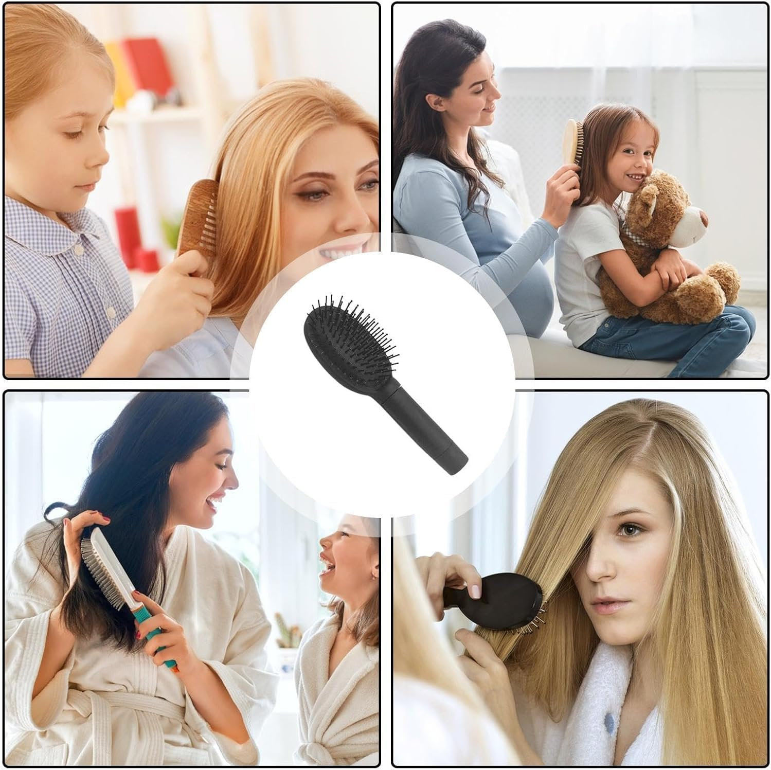 Uiopqrst Travel Hair Brush - Scalp Massage Hairbrush, Secret Travel Container Hide Money Hider Comb, Secure Storage for Small Valuables, Black