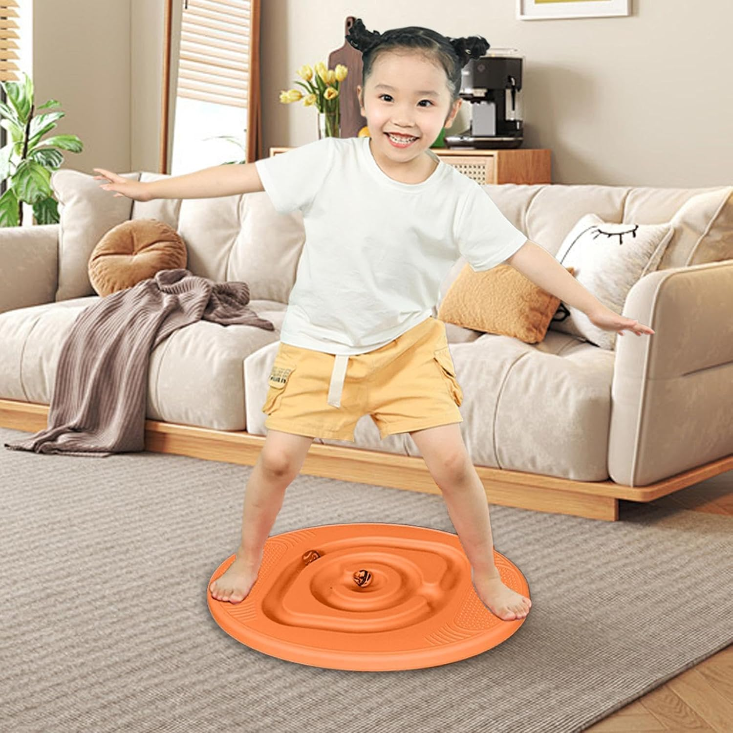 Balance Maze Board, Toddler Sensory Balance Toys Equipment, Wobble Balance Board for Kids 3 and up Years Old, Balance Board for Yoga and Physical Exercise, 46X36Cm/18.11X14.17 Inches image number 1