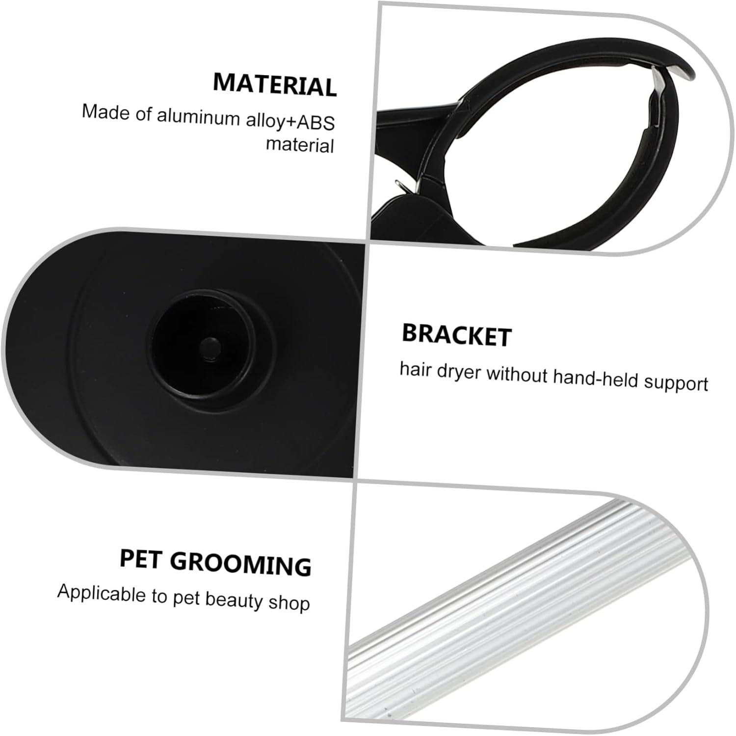 DECHOUS Adjustable Hair Dryer Stand Wall Mount Hair Dryer Bracket Rotating Holder Stand image number 2