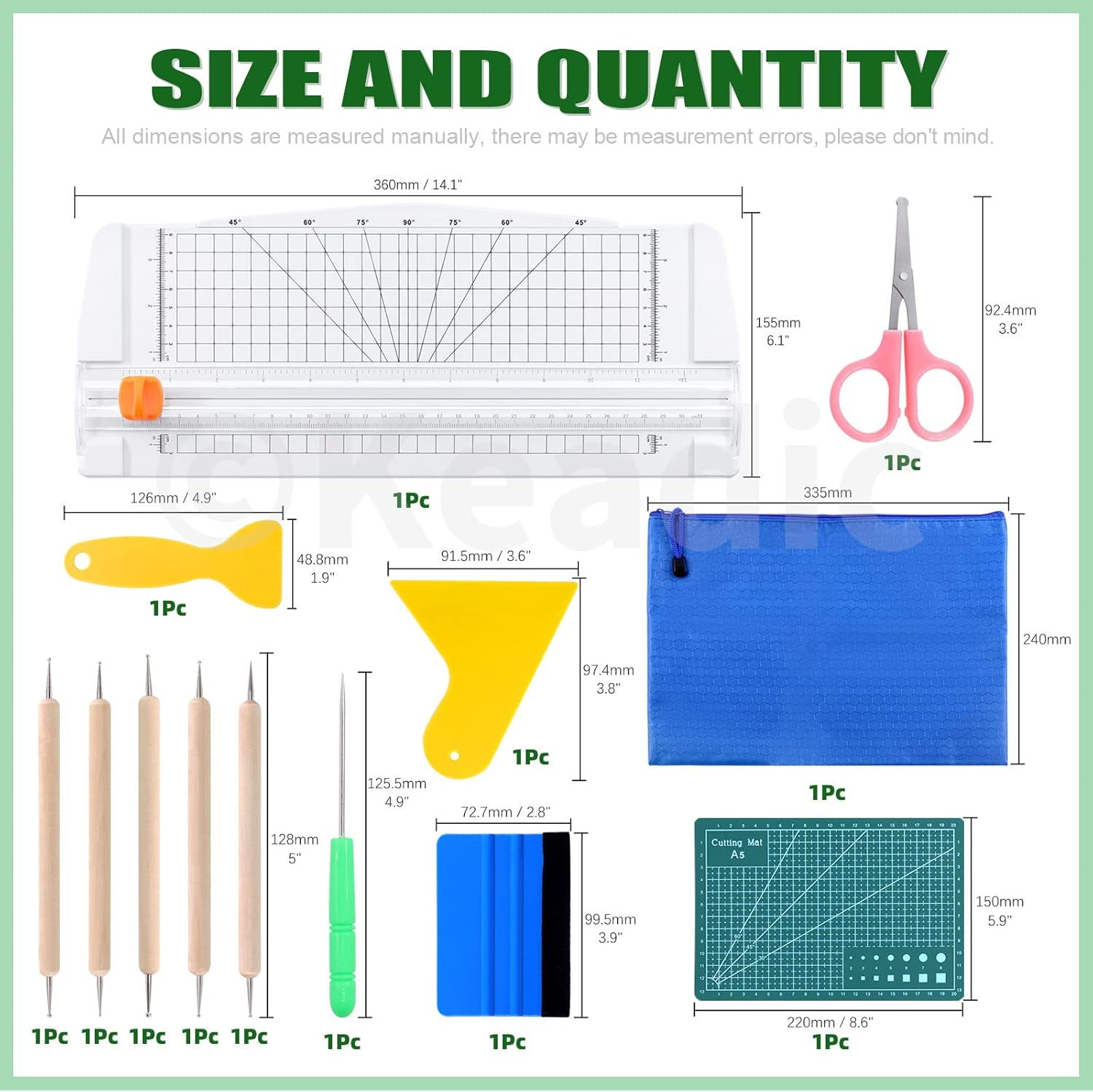 Keadic 31Pcs Professional Model Tools Compatible with Gundam Vinyl Weeding Tool Includes Paper Trimmer Cutting Board Utility Knife with Blades Hobby Building Tools Craft Set for Modeling Scrapbooking image number 5