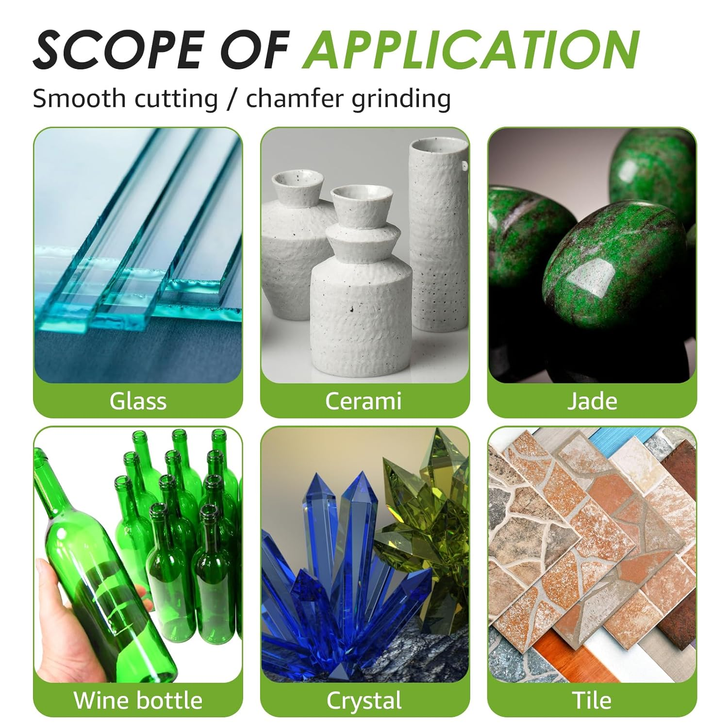 3Pcs Glass Ceramic Cutting Disc, Integrated Glass Cutting Disc for Angle Grinder Heat Resistant Diamond Glass Saw Blade Wear Resistant Ultra Thin Ceramic Cutting Disc for Glass Jade Crystal (125Mm) image number 5