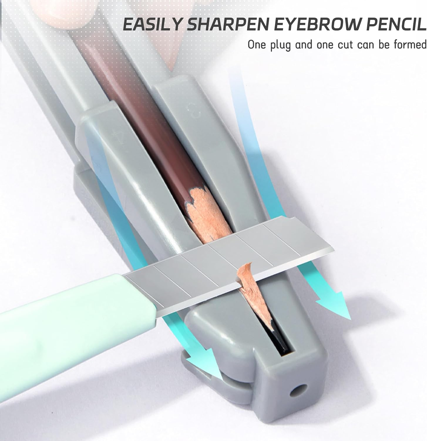 Duckbill-Shape Eyebrow Pencil Sharpener - 4 in 1 Safe Blade Guard Shaper with Non-Slip Grip, Easy to Use, Design for Makeup Beginners image number 5