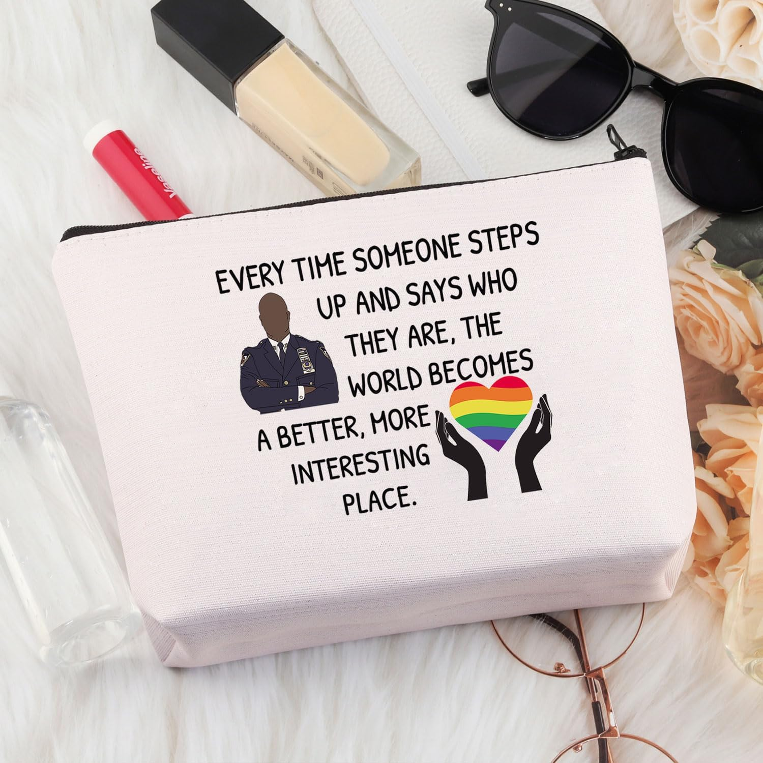 PLITI Brooklyn Makeup Bag Brooklyn Inspired Gift Nine-N Fan Gift Captain Bucky Inspired LGBTQ Gift 99TH TV Show Merchandise, Every Interesting Placeu, Fashion image number 3