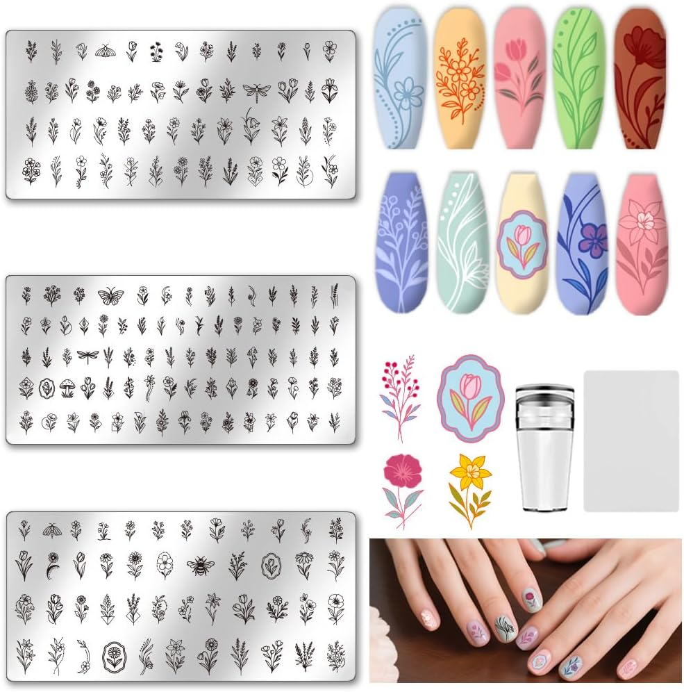 UNICRAFTALE 3Pcs Cute Dog Nail Stamp Plates Set Pets Animals Nail Stamping Plate Puppy Love Image Nails Stencils Dog Paws Design Nails Art Stamping Template with Stamp and Spacer for Lover Manicure image number 6