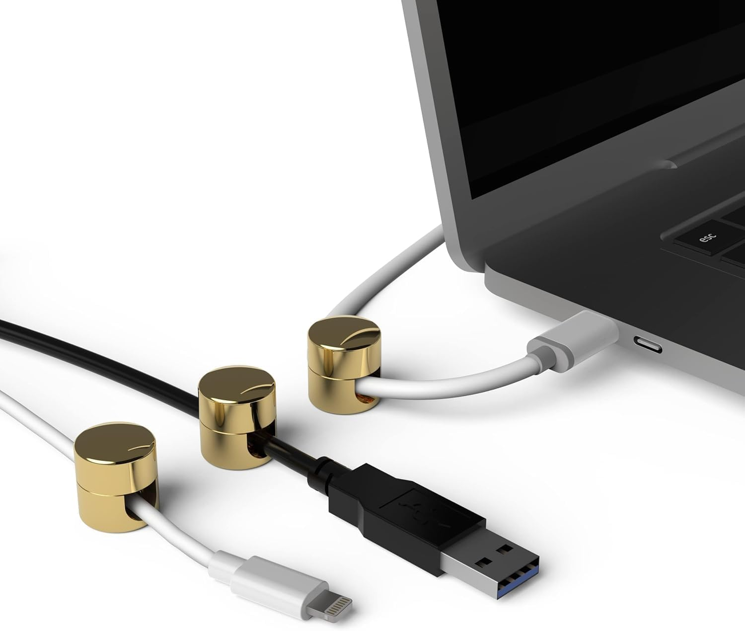 3 Pcs Cord Anchors,Cable Anchors for Desk Organization Premium Aluminum Cord Organizers Charger + Cable Management Clips for Home & Office image number 1