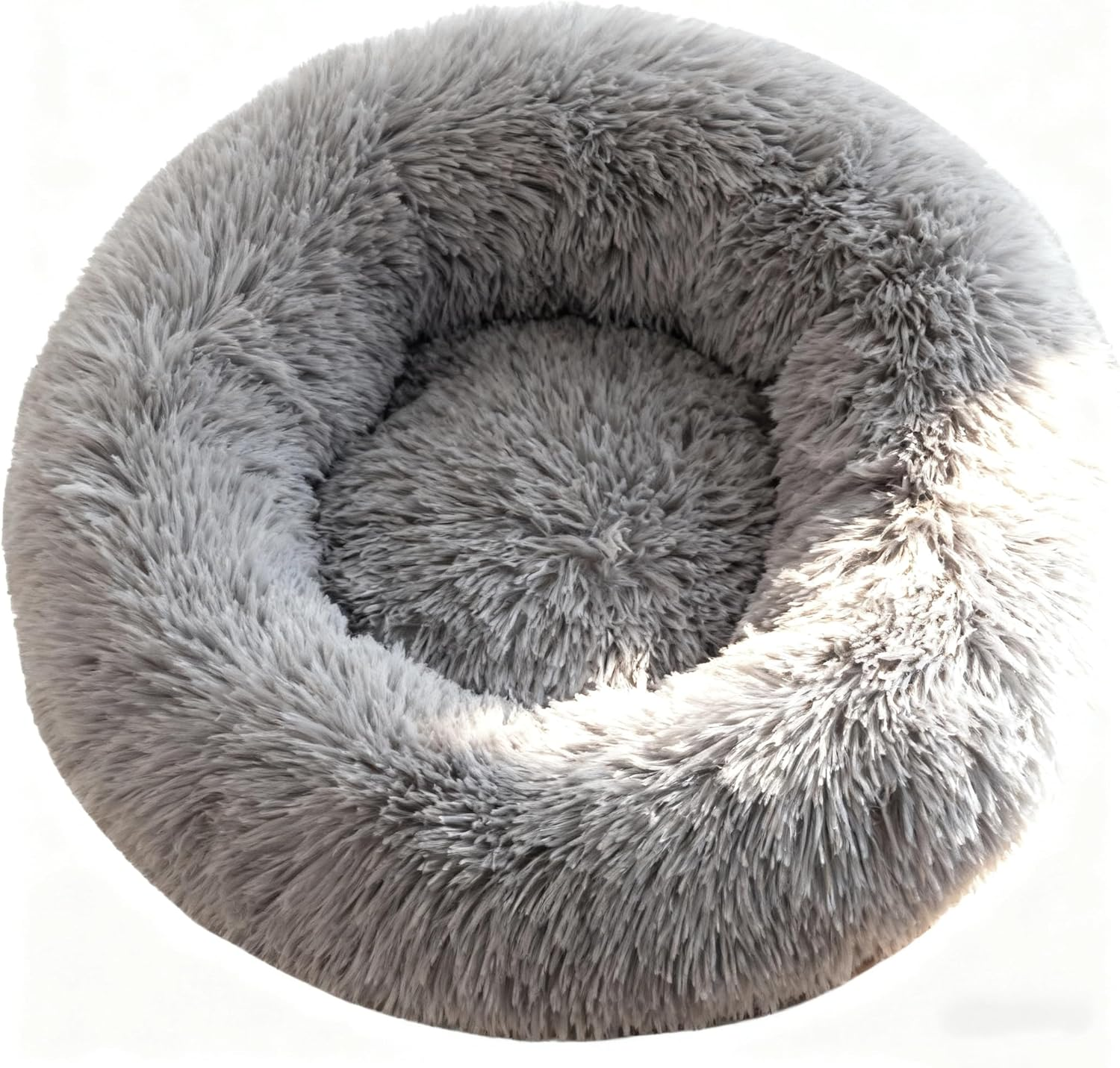 Plush Pet Bed, Doughnut Pet Bed, Cat Bed, Fluffy, Dog Bed, round Dog Cushion, Cat Basket, Sleeping Area, Plush Cat Cushion, Dog Cushion, Washable Puppy Bed, 40 Cm, Grey image number 5