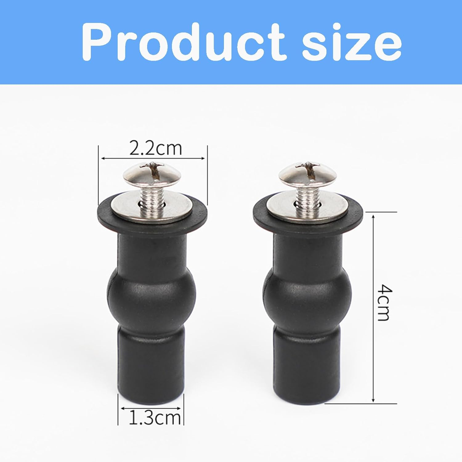 Toilet Seat Screws, Stainless Steel & Rubber, WC Hinge Repair and Replacement, Ideal for Bathroom Utility & WC Room, 4Pcs