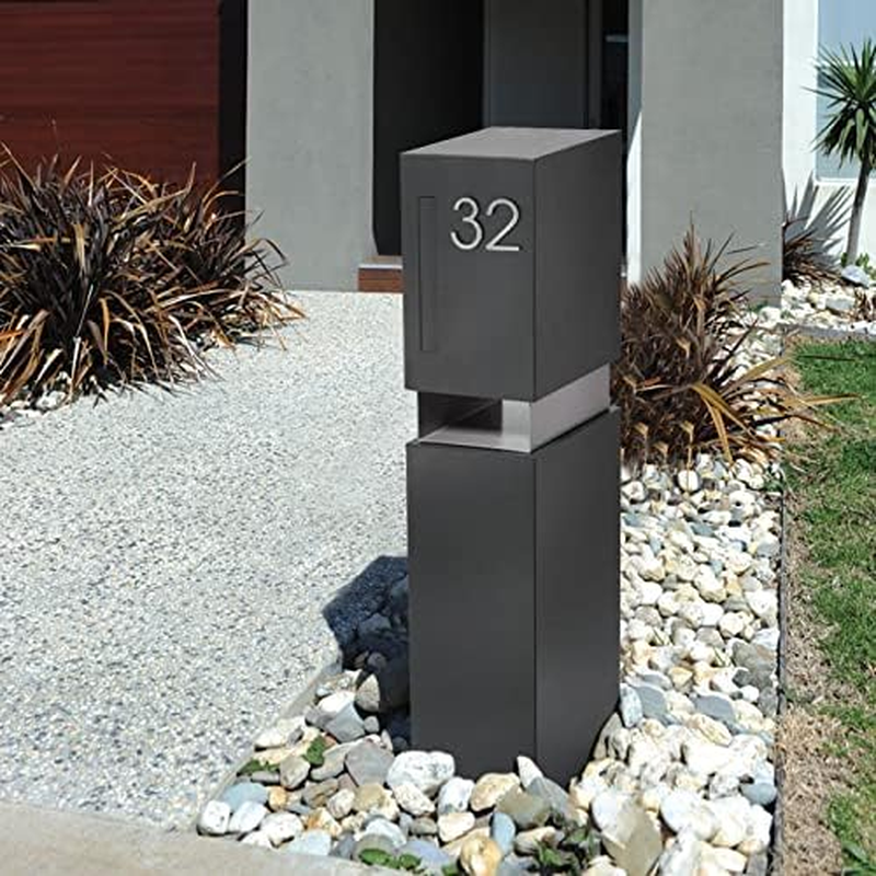 Valencia Deluxe Charcoal Grey with Mailflap Pillar Letterbox image number 4