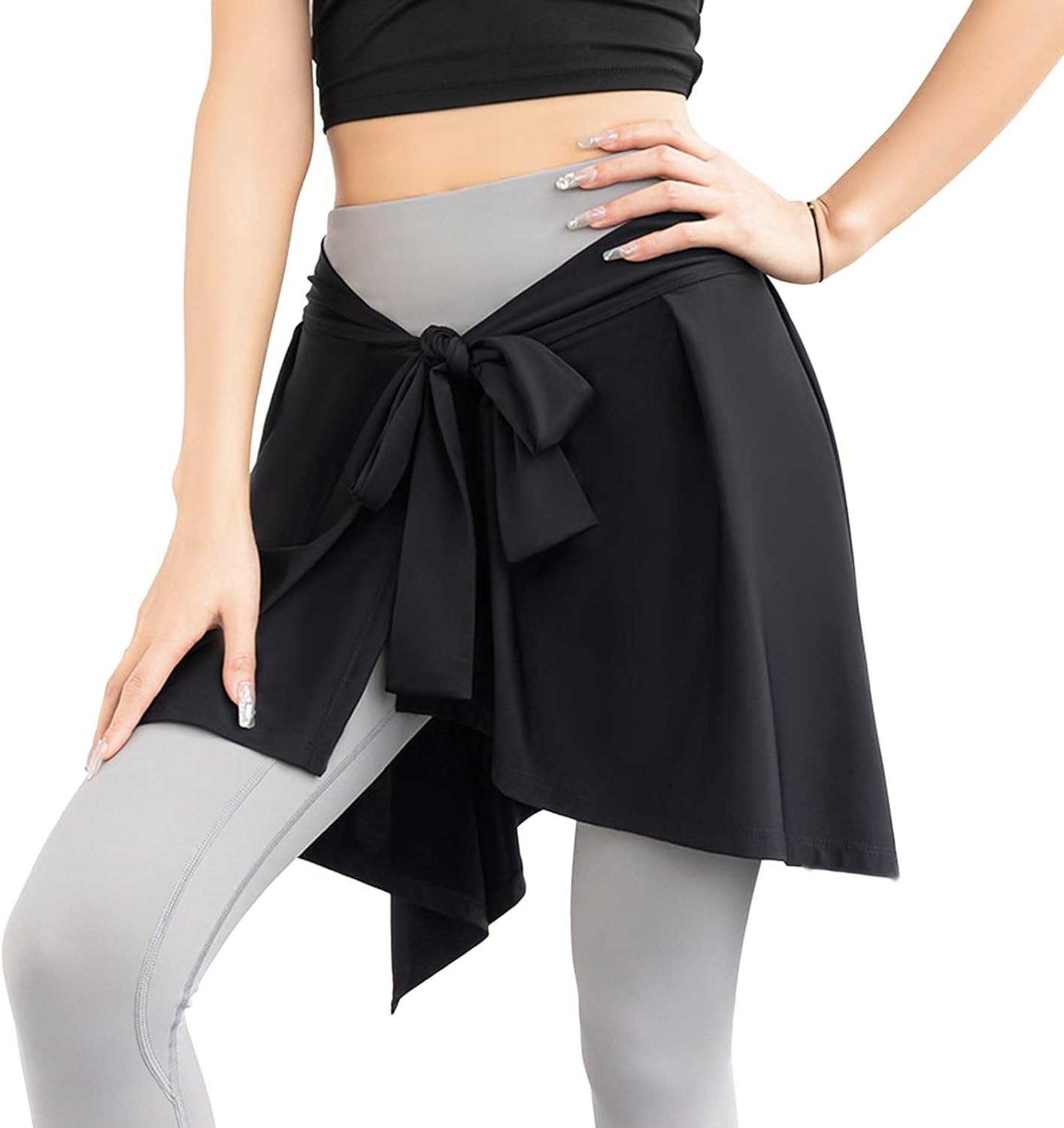 Lopsity Women Yoga Ballet Tennis Jogging Skirts Tie up Skirts Yoga Sport Wrap Short Skirt Cover up Running Wrap Athletic Skirt