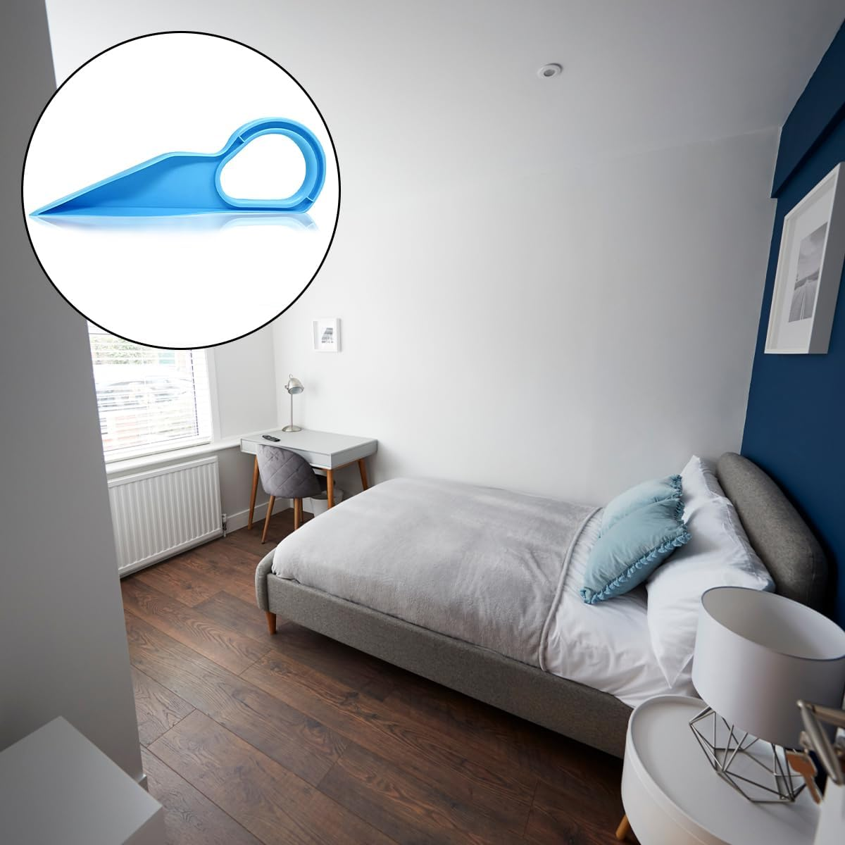 NILLOS Mattress Wedge Elevator, 1 PCS Blue Plastic Bed Making Mattress Lifter Bed Sheets Tucker for Changing Sheets (25 X 8 Cm/9.84 X 3.14 In)