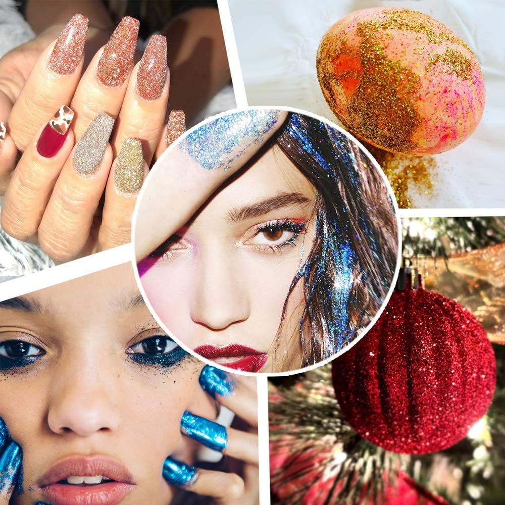 Extra Fine Glitter, Set of 36 Colors Nail Arts Cosmetic, Resin Crafts Loose Glitter Powder Shaker for Face Body Hair Eye Lip Gloss Makeup, Slime and Tumbler Making image number 3